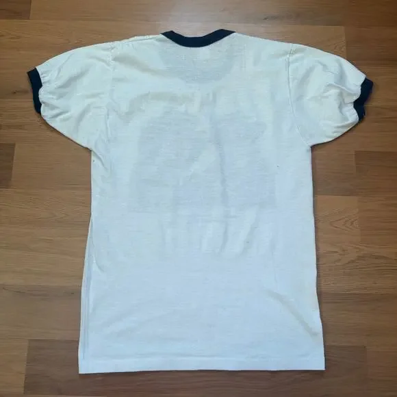 Vintage 70's Kennedy Space Center Florida USA White Ringer Tee Shirt Sz Large - Picture 8 of 9